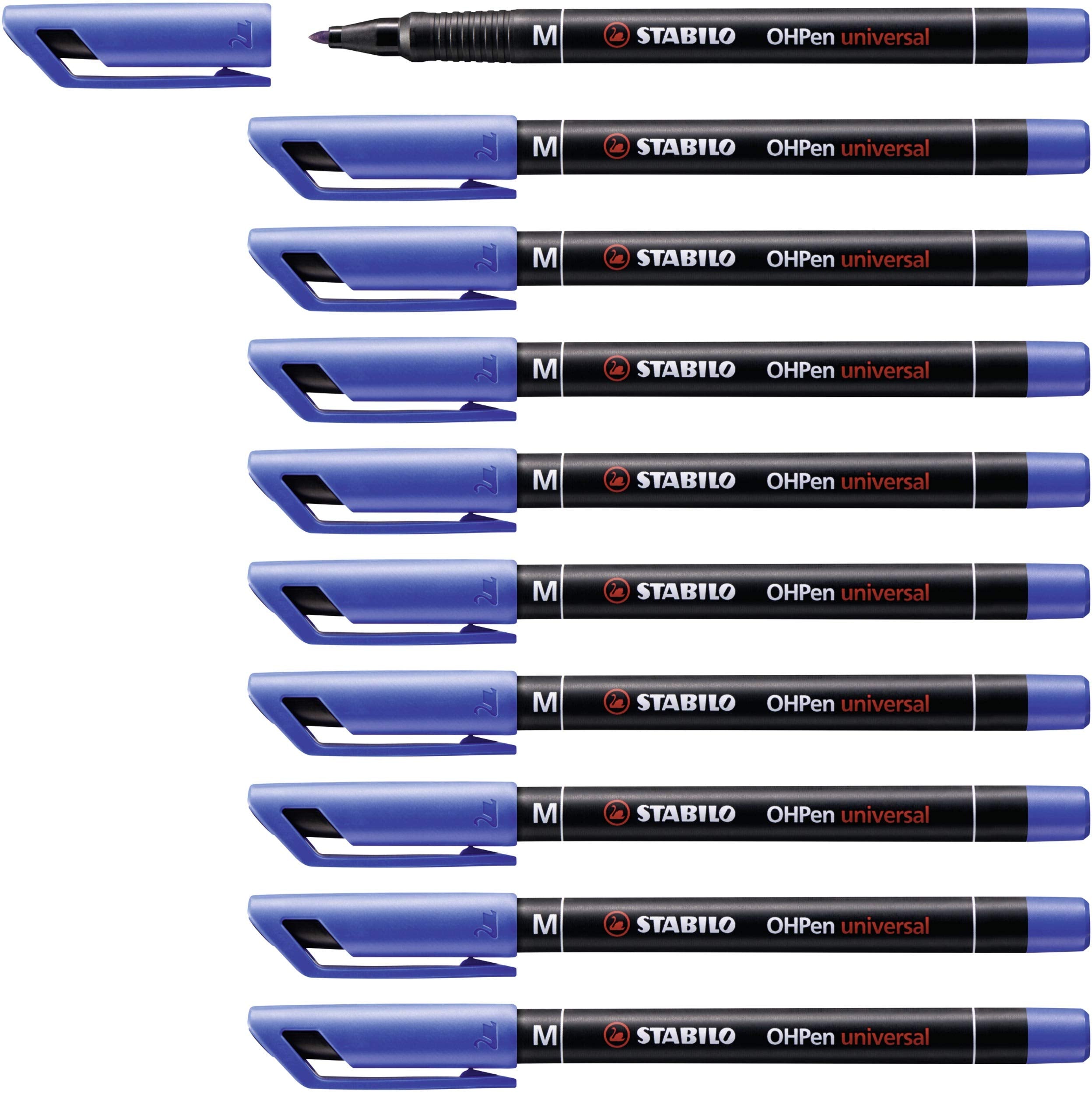 Overhead Pen - STABILO OHPen universal - Permanent Medium - Pack of 10 - blue
