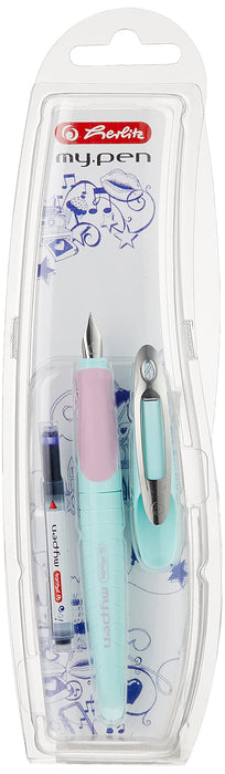 Herlitz 10999753, Schulfüllhalter (inkl. Patrone) -Für Rechtshänder, Minze/Lila minze/lila 1 stück (1er Pack)