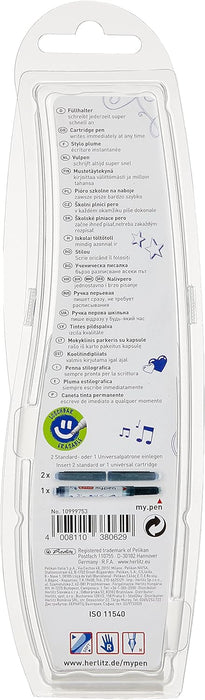 Herlitz 10999753, Schulfüllhalter (inkl. Patrone) -Für Rechtshänder, Minze/Lila minze/lila 1 stück (1er Pack)