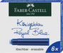 Faber Castell 185506 Standard Ink Cartridge - Blue (Pack of 6