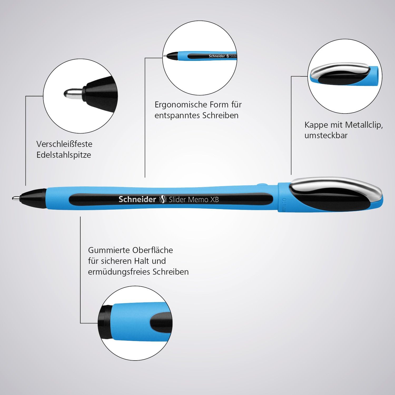 Schneider Slider Memo 150296 Ballpoint Pen Case XB Tip Pack of 6