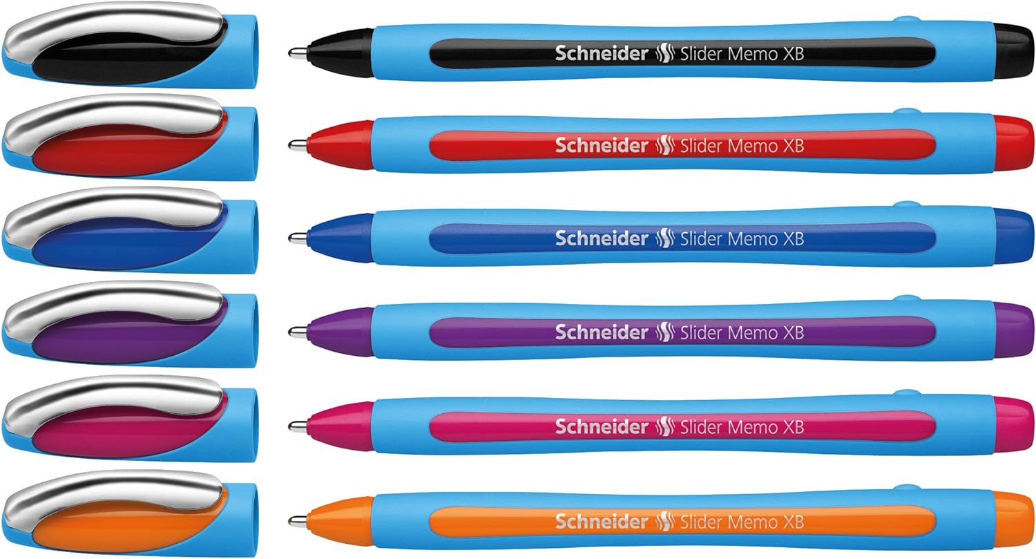Schneider Slider Memo 150296 Ballpoint Pen Case XB Tip Pack of 6