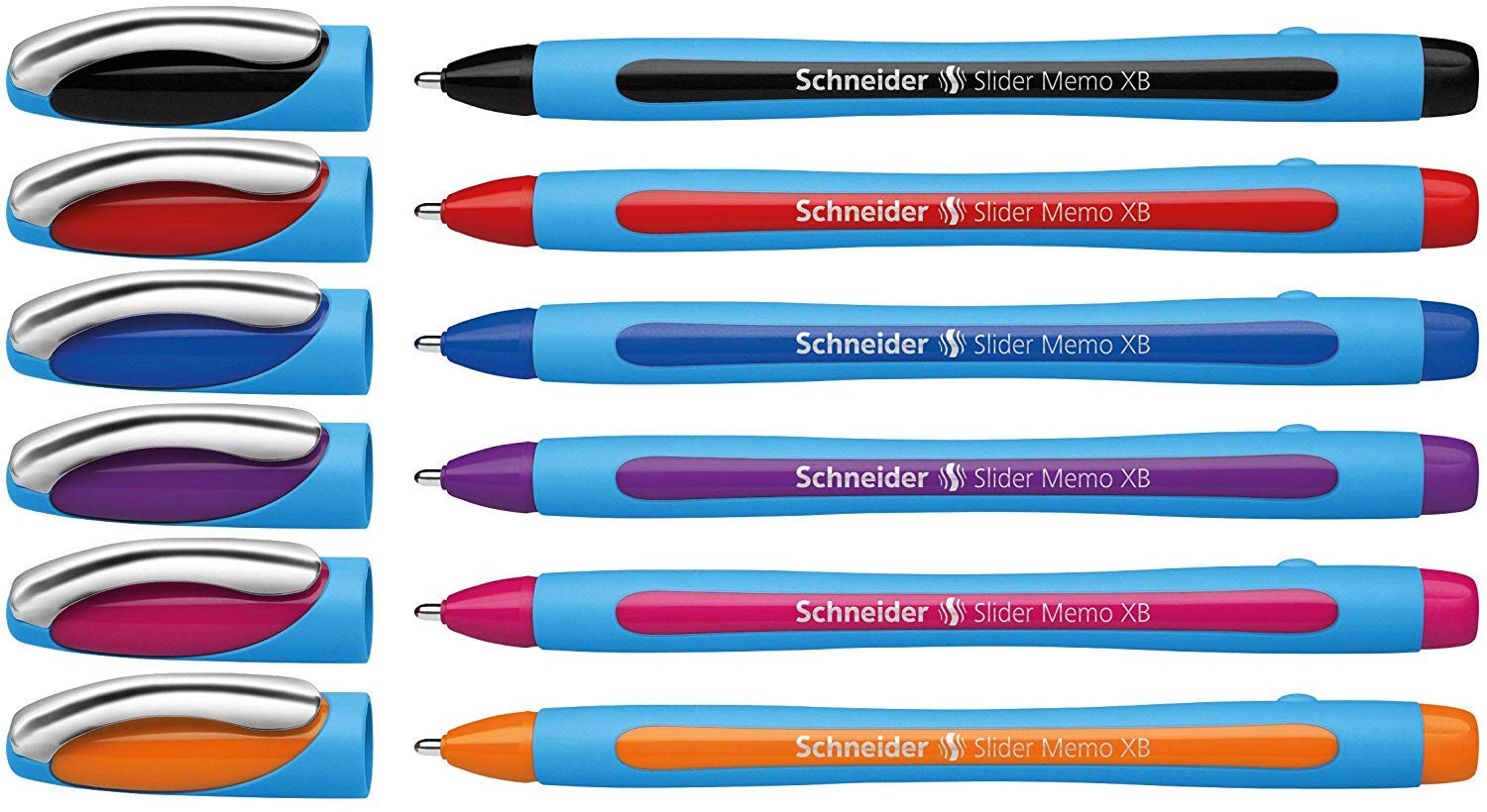 Schneider Slider Memo 150296 Ballpoint Pen Case XB Tip Pack of 6