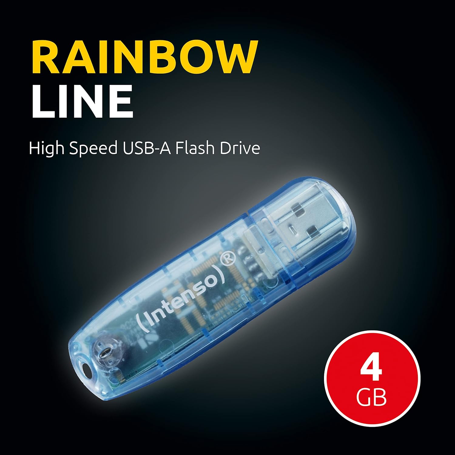 Intenso 3502450 4GB Rainbow USB 2.0 Flash Drive - Transparent