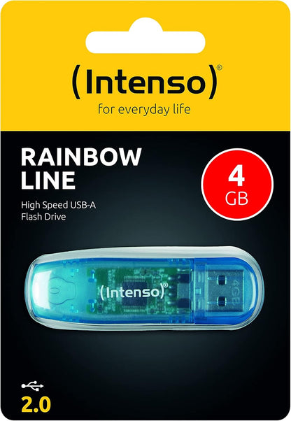 Intenso 3502450 4GB Rainbow USB 2.0 Flash Drive - Transparent