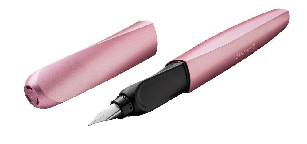 Pelikan Twist Fountain Pen with 1 Ink Cartridge, Medium Nib, Girly Rose, Boxed (806251