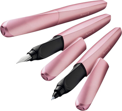 Pelikan Twist Fountain Pen with 1 Ink Cartridge, Medium Nib, Girly Rose, Boxed (806251