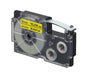 Casio 9mm Label Printer Cartridge Black Print on Yellow Tape