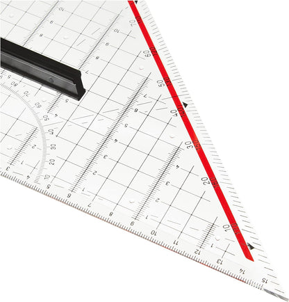 M + R 723320100 Square 32 cm Acrylic Glass Transparent, Backing – Red