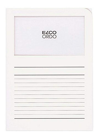 ELCO Ordo Classico 220x310mm 120 GSM Paper Folder with Printing and 180x100 mm Window (Box of 100