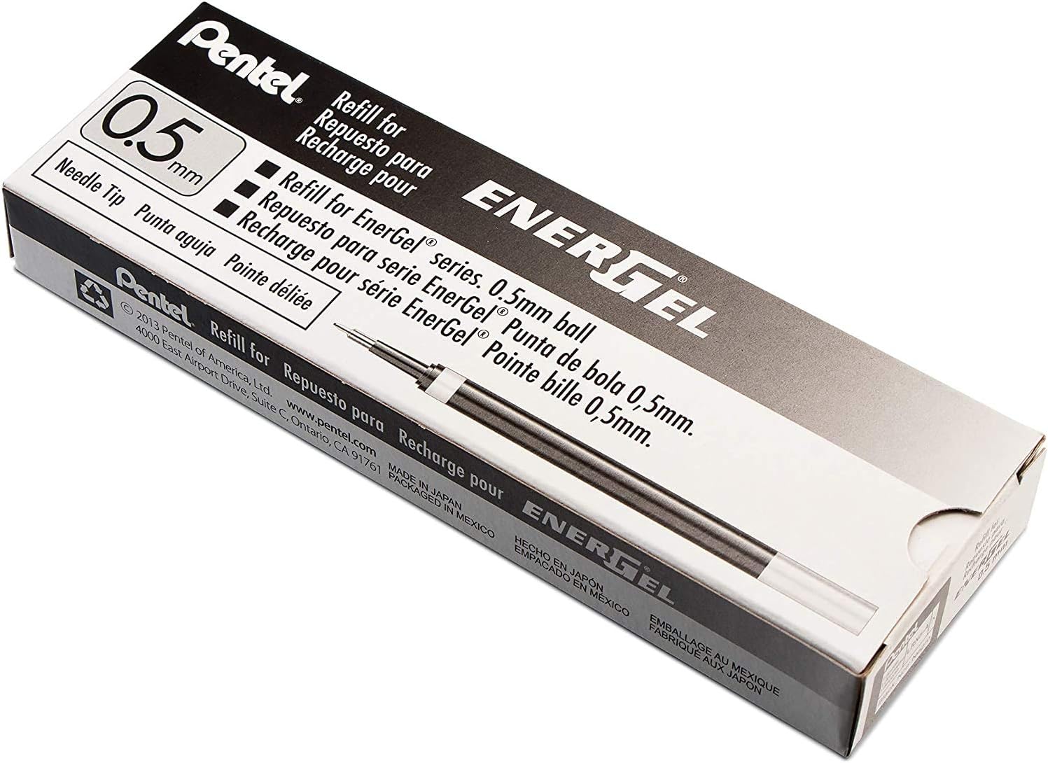 Pentel 0.5mm Energel Refill - Black, LRN5-A, 12 piece