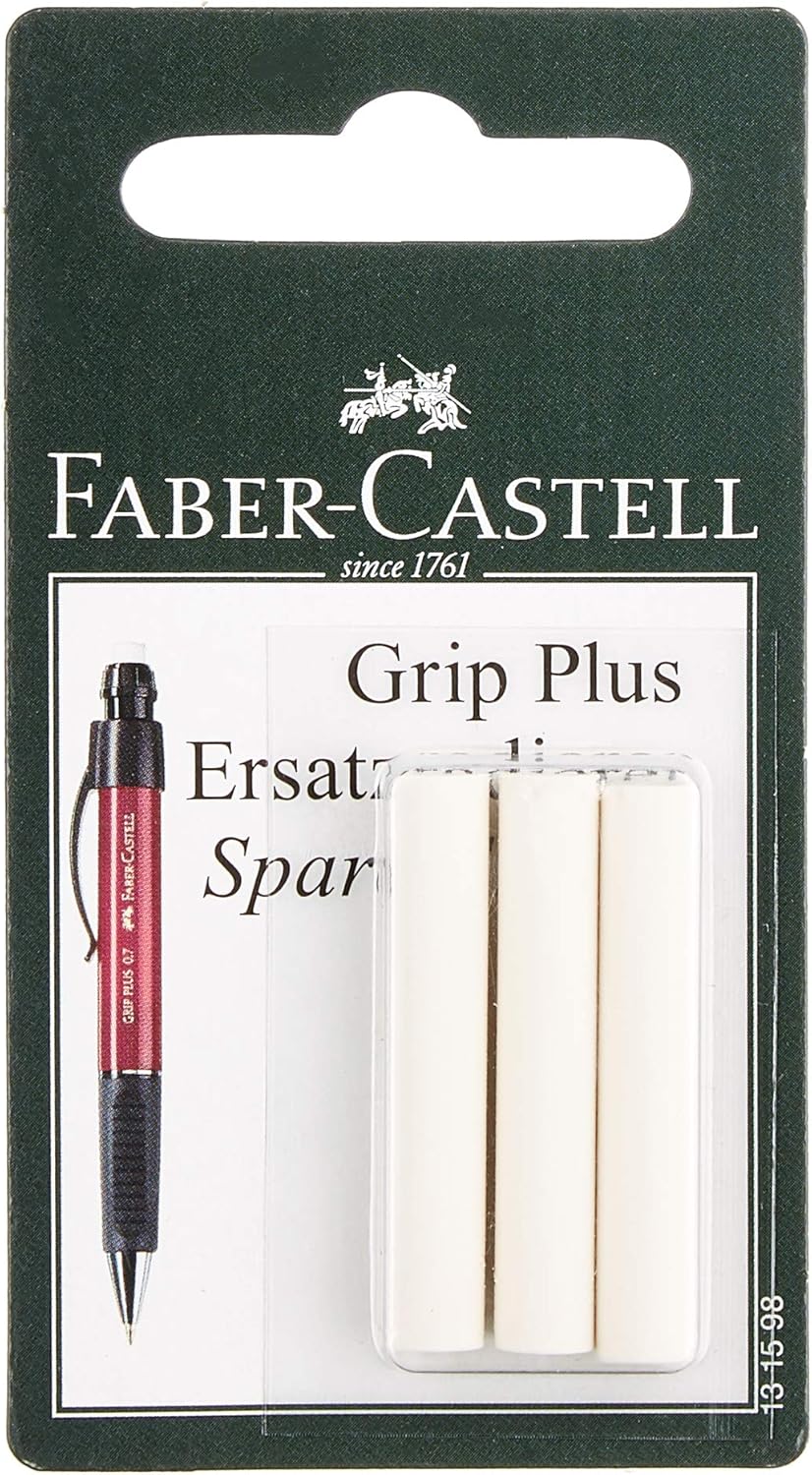 Faber-Castell Grip Plus 07 Pencil- Metallic Blue &Spare Eraser for Grip Plus Mechanical Pencil