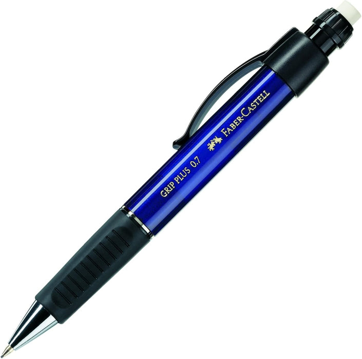 Faber-Castell Grip Plus 07 Pencil- Metallic Blue &Spare Eraser for Grip Plus Mechanical Pencil