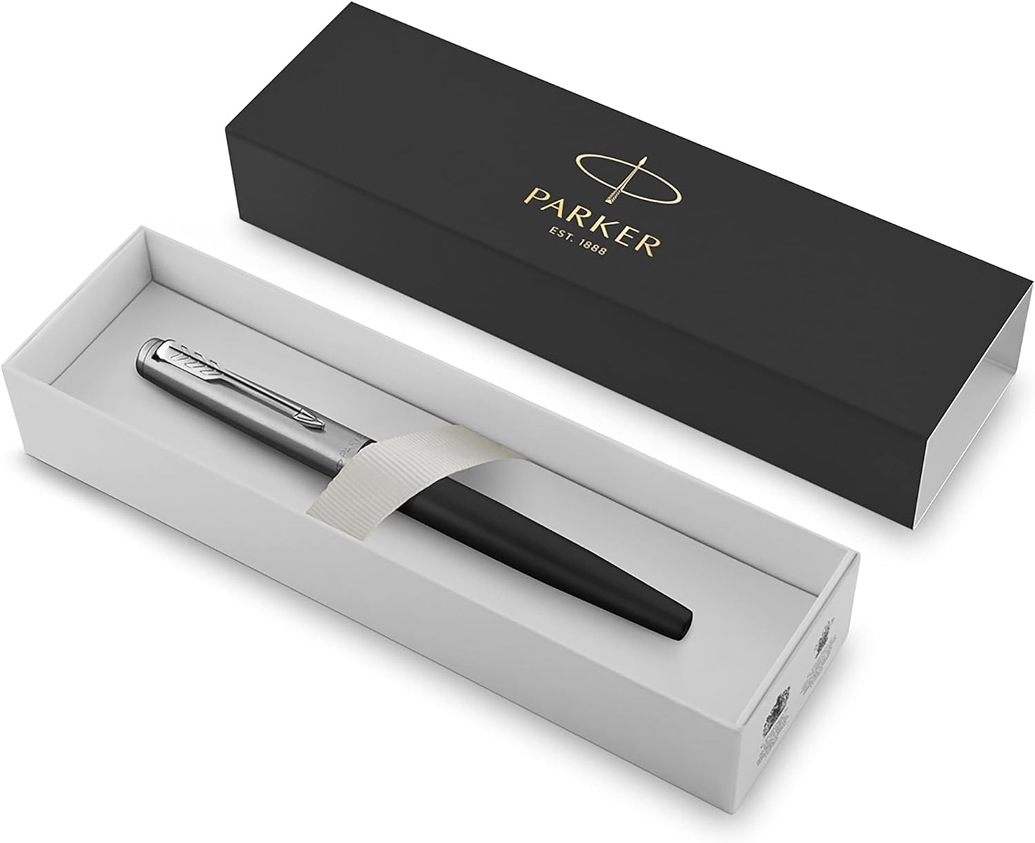 Parker Jotter Fountain Pen | Bond Street Black | Medium Nib Blue Ink | Gift Box