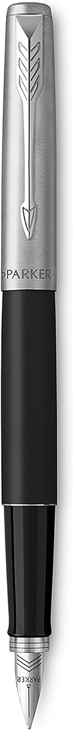 Parker Jotter Fountain Pen | Bond Street Black | Medium Nib Blue Ink | Gift Box
