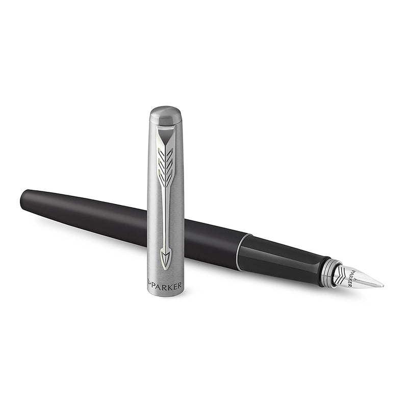 Parker Jotter Fountain Pen | Bond Street Black | Medium Nib Blue Ink | Gift Box