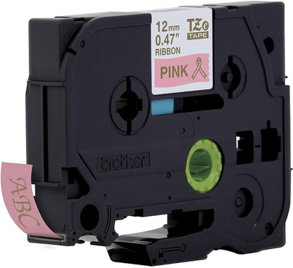 Brother TZe-RE34 Labelling Tape Cassette, Gold on Pink, 12mm (W) x 4M (L), Ribbon Tape, Brother Genuine Supplies