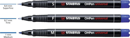 OHP Pen - STABILO OHP Pen Permanent - Superfine - Wallet of 4 - Assorted Colours