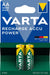 VARTA Ready2Use pre-charged rechargeable AA Mignon Ni-Mh battery, 2-pack, 2,600 mAh - rechargeable without memory effect - ready for immediate use