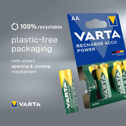VARTA Ready2Use pre-charged rechargeable AA Mignon Ni-Mh battery, 2-pack, 2,600 mAh - rechargeable without memory effect - ready for immediate use
