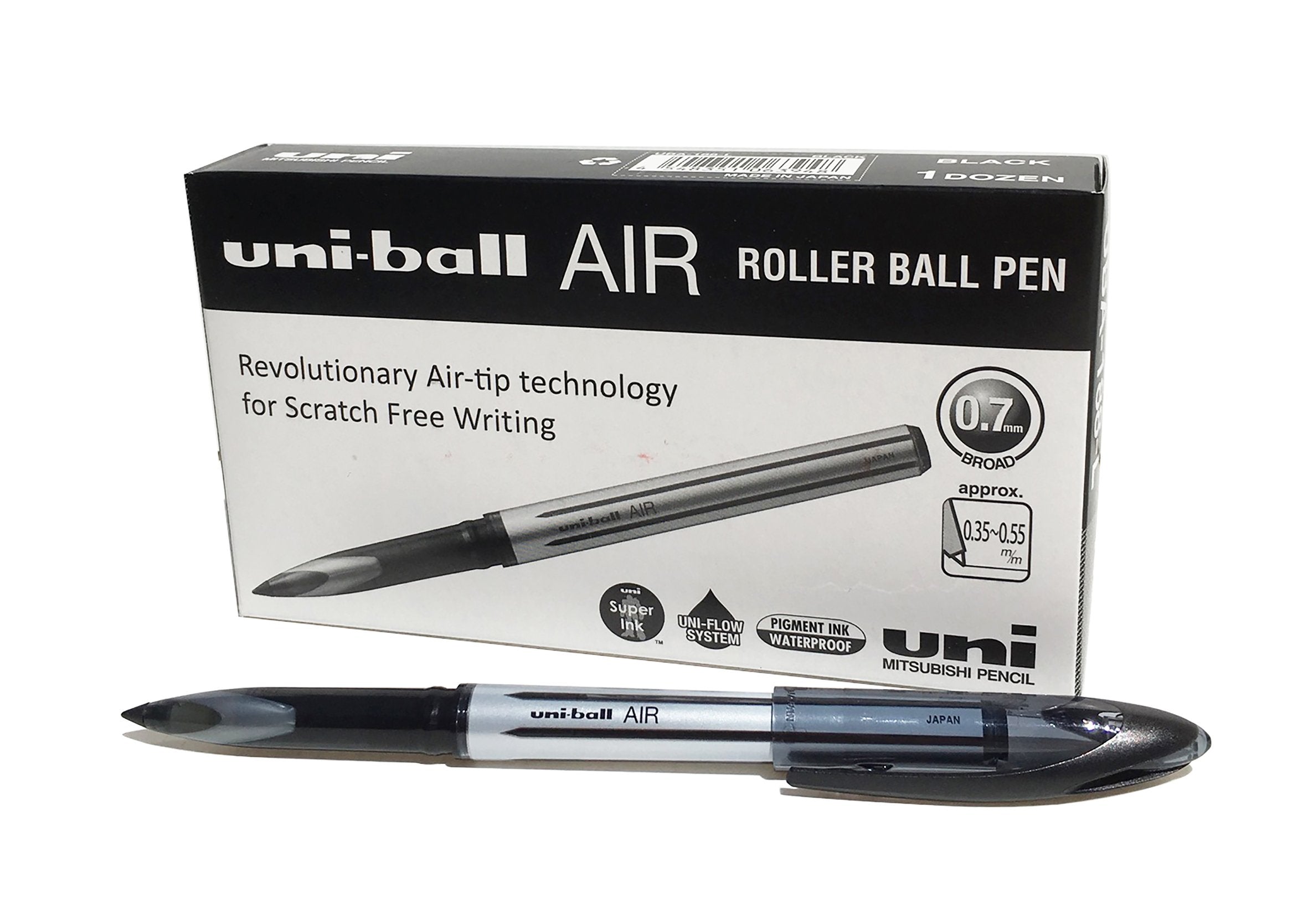 uni-ball UB-188-L Air Rollerball Pens. Premium 0.7mm Medium Nib for Super Smooth Handwriting. Writes Like a Fountain Pen. Fade and Water Resistant Liquid Uni Super Ink.