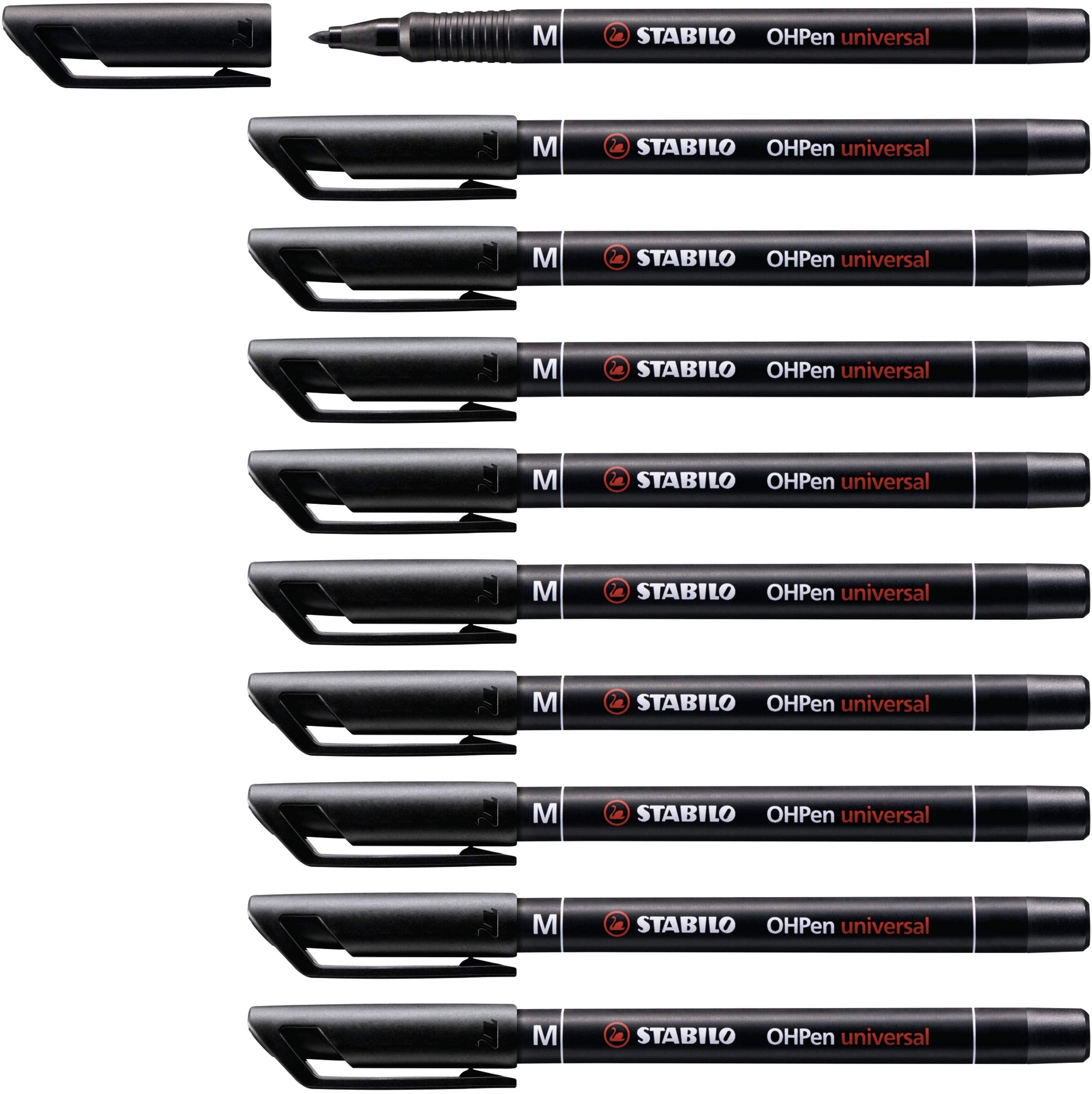 STABILO Overhead Pen OHPen universal - Permanent Medium - Pack of 10 - black