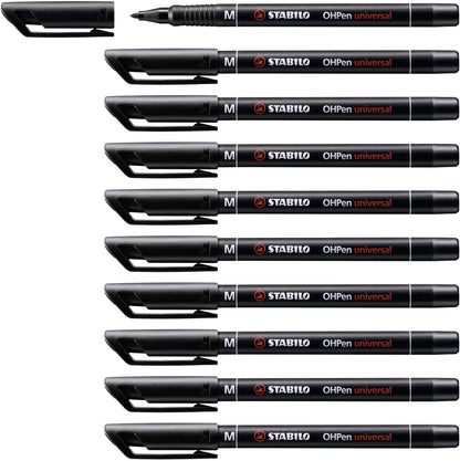 STABILO Overhead Pen OHPen universal - Permanent Medium - Pack of 10 - black
