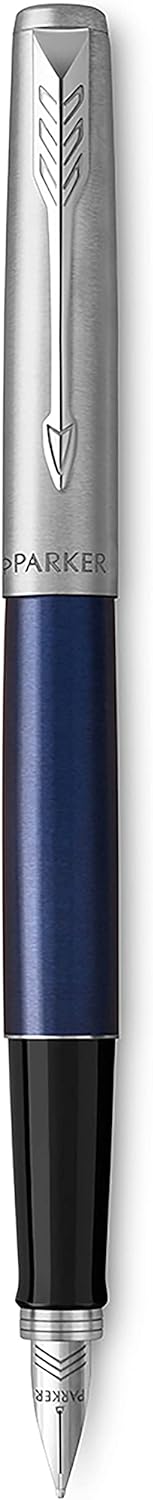 Parker Jotter Fountain Pen | Royal Blue | Medium Nib with Blue Ink | Gift Box
