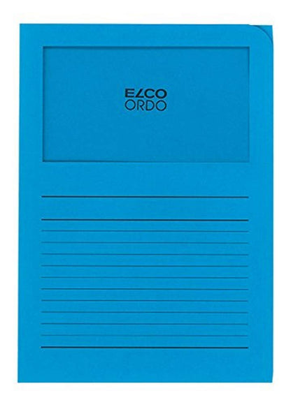 ELCO Ordo Classico 220x310 mm 120GSM Paper Folder with Printing and 180x100 mm Window (Box of 100) - Bright