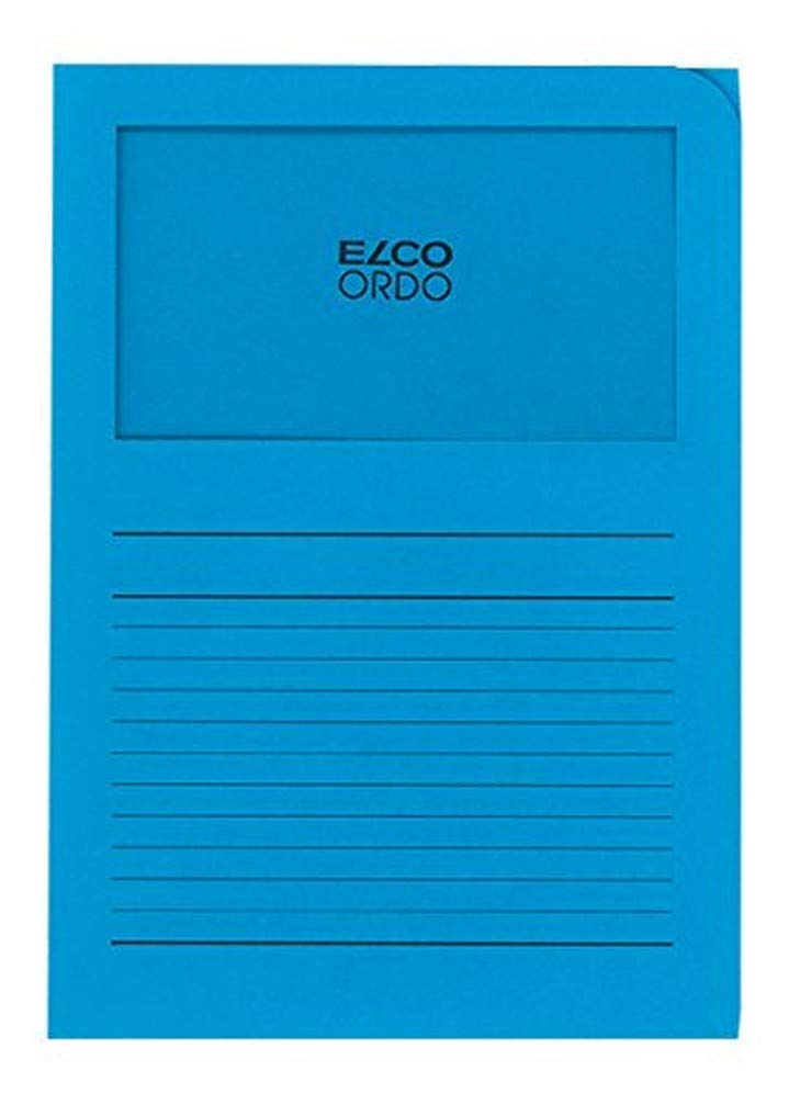 ELCO Ordo Classico 220x310 mm 120GSM Paper Folder with Printing and 180x100 mm Window (Box of 100) - Bright