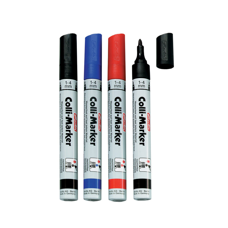 Herlitz 1-4mm Permanent Collimarker - Assorted Colors (5 Pieces