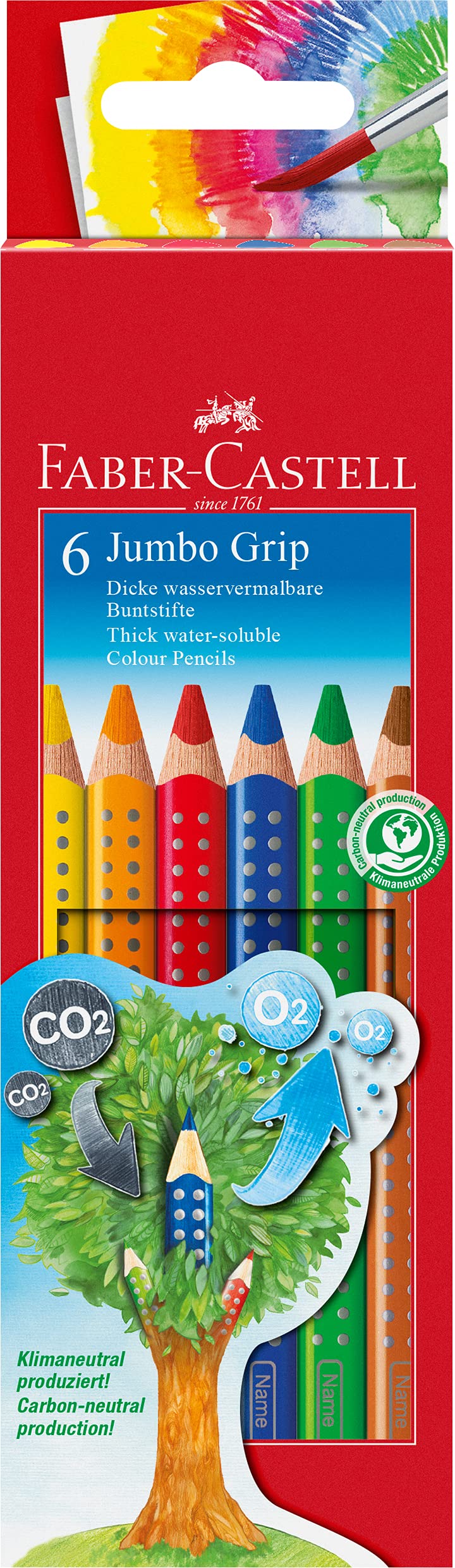 Faber Castell "Jumbo Grip" Coloured Pencil (Set of 6