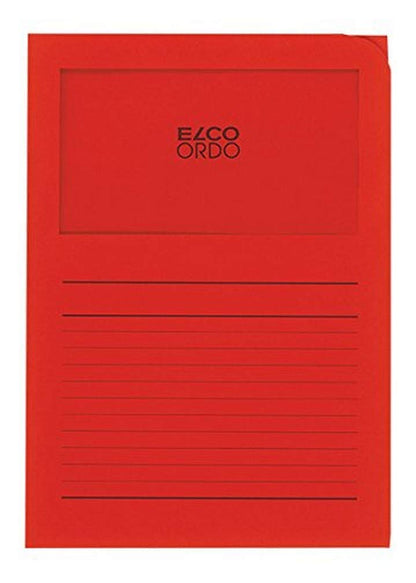 ELCO Ordo Classico 220x310 mm 120GSM Paper Folder with Printing and 180x100 mm Window (Box of 100) - Bright