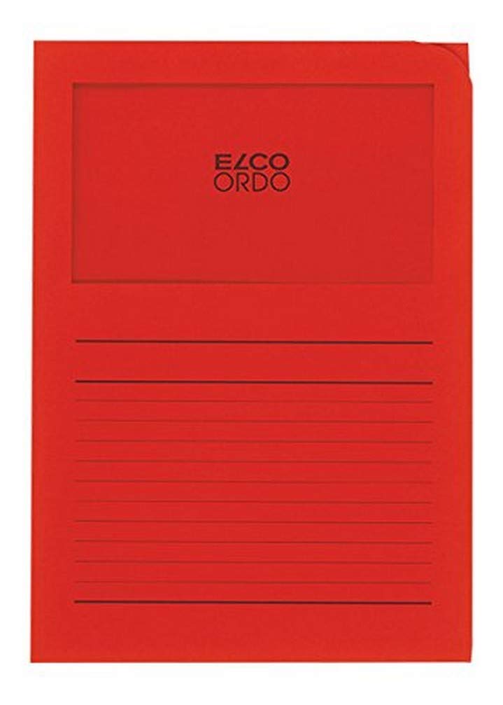 ELCO Ordo Classico 220x310 mm 120GSM Paper Folder with Printing and 180x100 mm Window (Box of 100) - Bright
