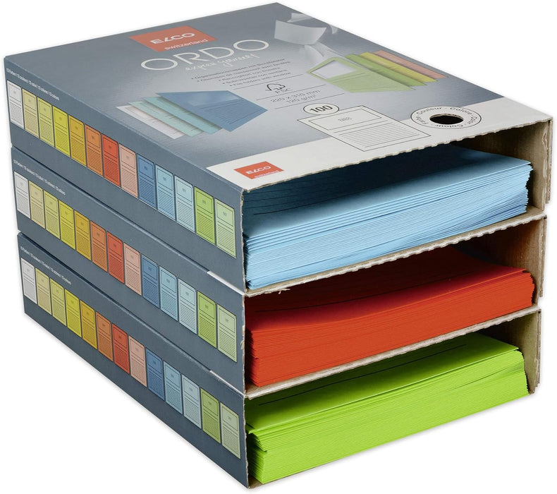 ELCO Ordo Classico 220x310 mm 120GSM Paper Folder with Printing and 180x100 mm Window (Box of 100) - Bright