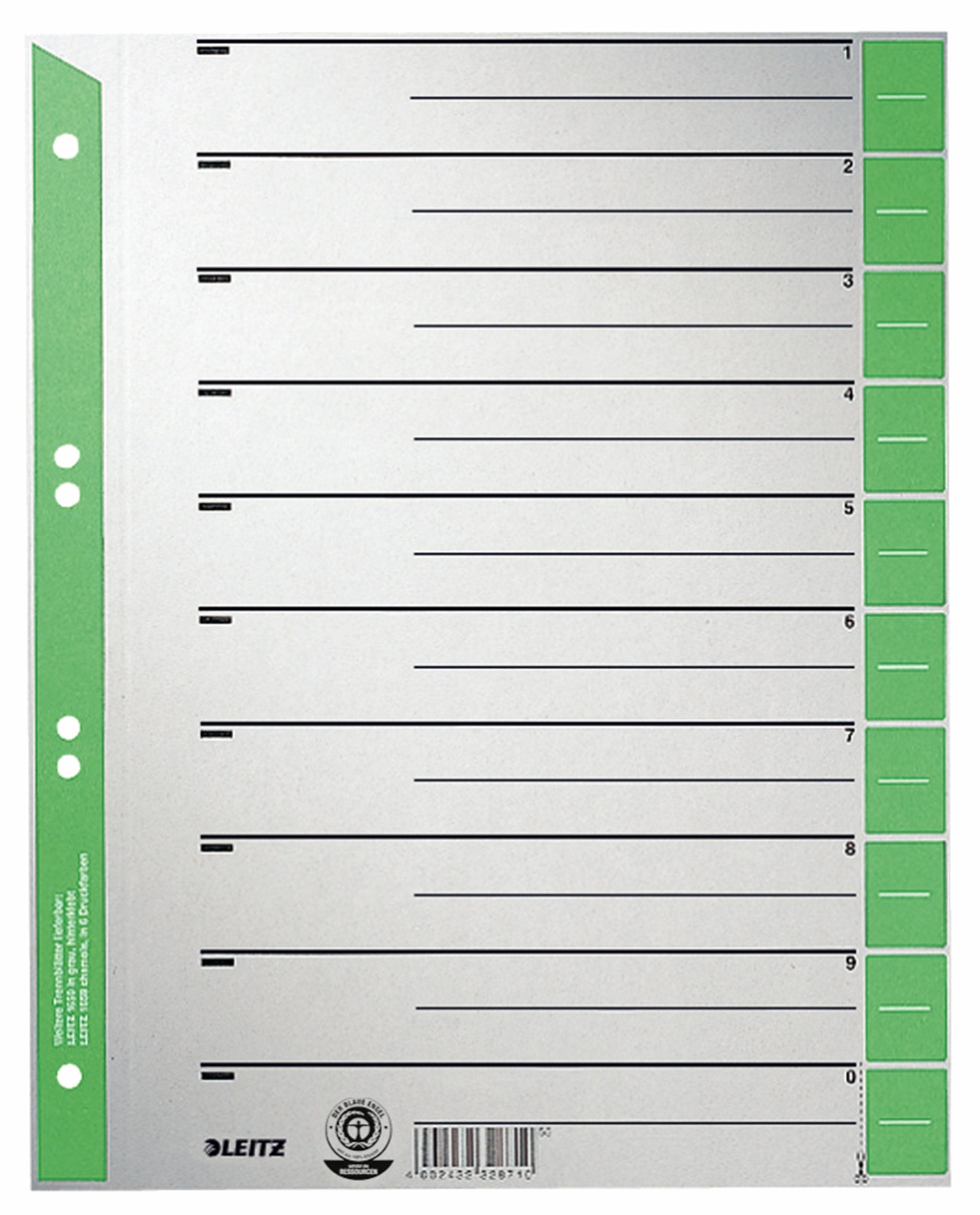 Leitz 1652-00-55 - Trennblätter1652 A4 100-er, grün