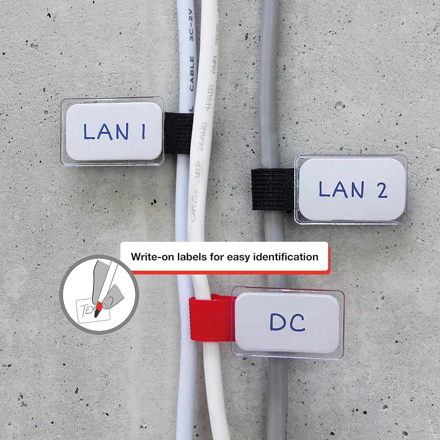 LABEL THE CABLE LTC MINI TAGS - Schwarz Kabelhalter 2510