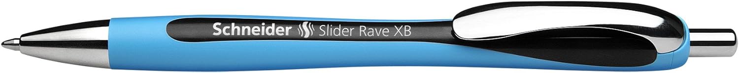 Schneider 151276 Slider Basic XB Pack of 6 and 1x Slider Rave XB Ballpoint Pen with Case, Black Ink