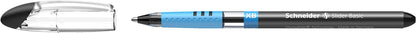 Schneider 151276 Slider Basic XB Pack of 6 and 1x Slider Rave XB Ballpoint Pen with Case, Black Ink