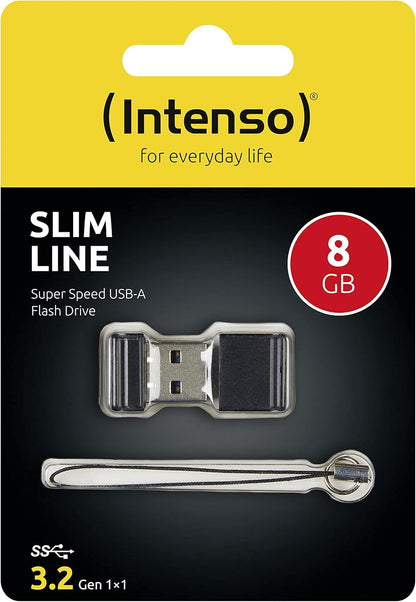 Intenso Slim Line, 8 GB USB-Stick, USB 3.2 Gen 1x1, schwarz (Packung mit 2)