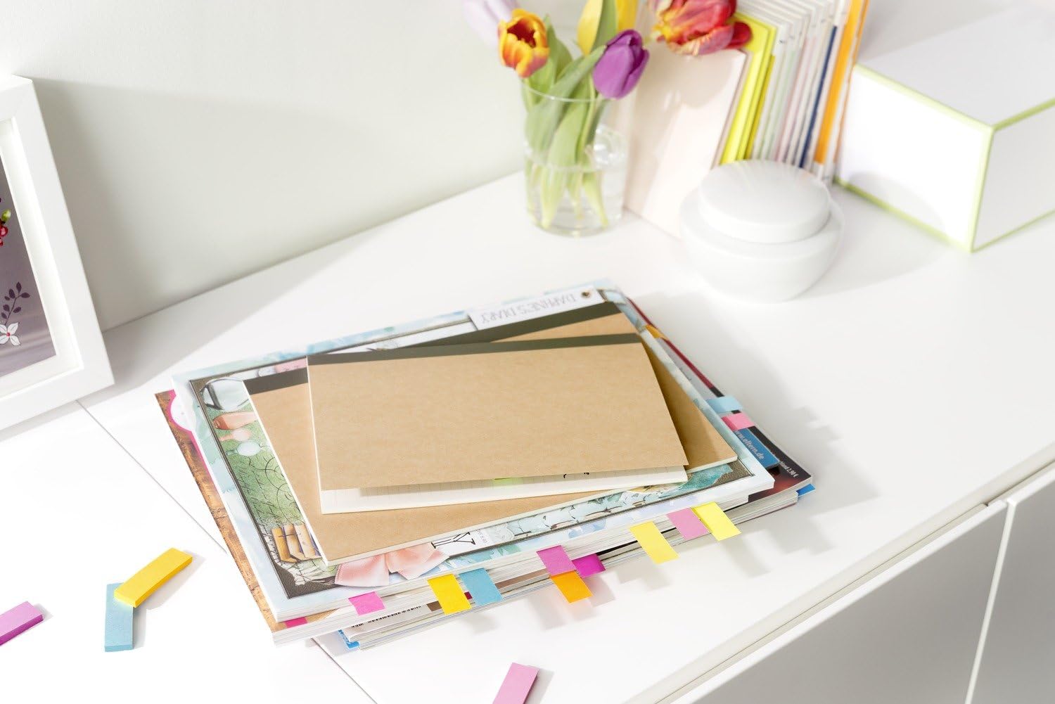 Post-it 670-6+3 Page Marker Blocks Narrow 15 x 50 mm, 9 x 100 Sheets Fluorescent Pink / Fluorescent Green / Fluorescent Yellow / Fluorescent Orange / Fluorescent Purple