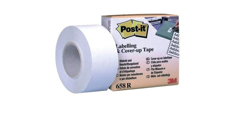 Post-it 25.4 mm x 17.7 m 6-Lines Width Cover-Up and Labelling Tape - White
