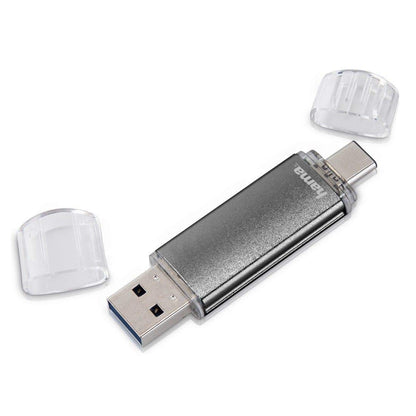 Hama 114872"Laeta Twin" USB Flash Drive | USB 2.0 | 128GB | 10 MB/s | grey