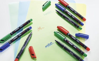 Overhead Pen - STABILO OHPen universal - Permanent Fine - Pack of 10 - red
