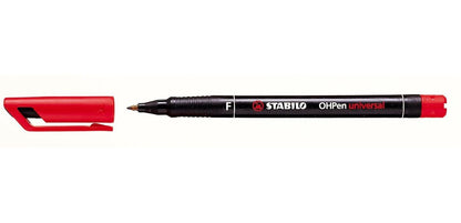 Overhead Pen - STABILO OHPen universal - Permanent Fine - Pack of 10 - red