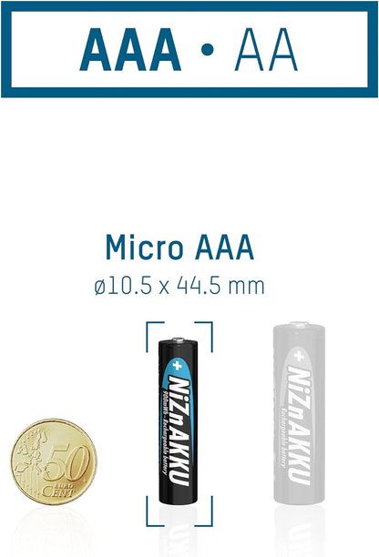 ANSMANN Micro NiZn battery AAA 1,6V 900mWh, 4 rechargeable batteries