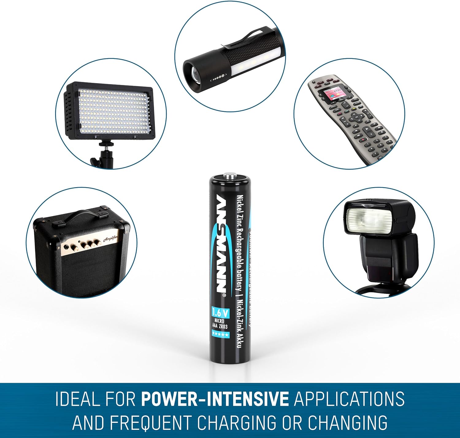 ANSMANN Micro NiZn battery AAA 1,6V 900mWh, 4 rechargeable batteries