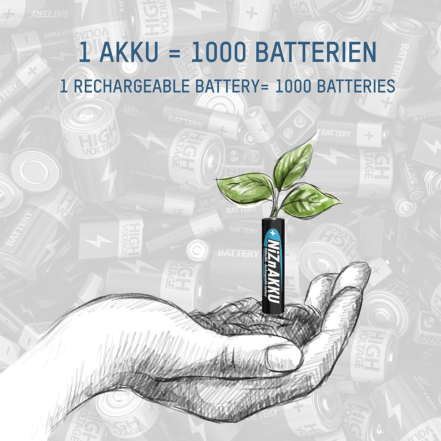 ANSMANN Micro NiZn battery AAA 1,6V 900mWh, 4 rechargeable batteries
