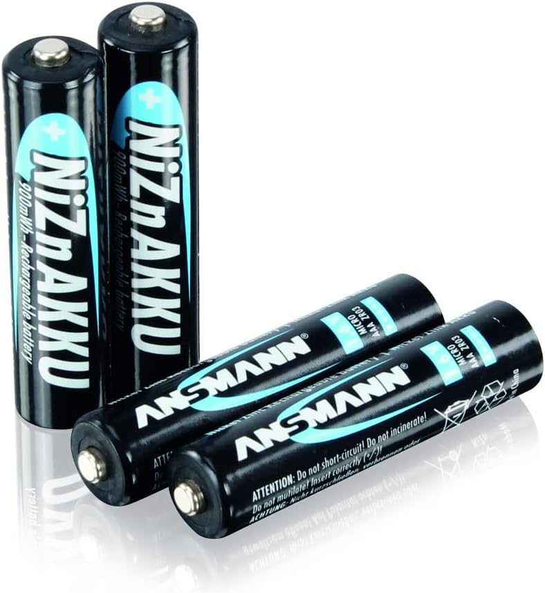 ANSMANN Micro NiZn battery AAA 1,6V 900mWh, 4 rechargeable batteries