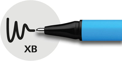 Schneider 152201 Ballpoint Pen Slider Edge with Cap XB Black Barrel Colour: Cyan-Black, 10 Count (Pack of 1